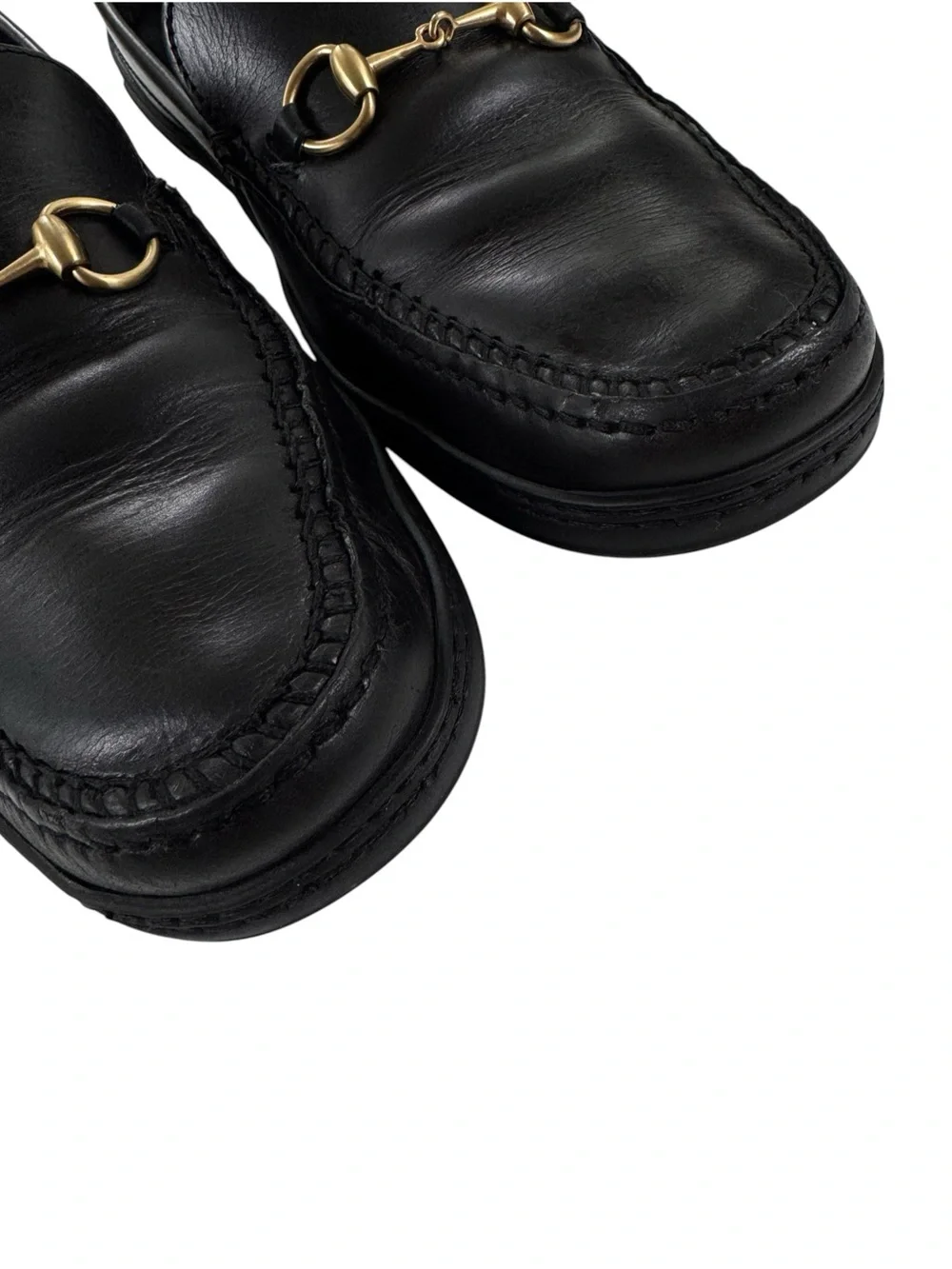 Gucci Horsebit Driving Loafers in Black Leather Mens 8/8.5
